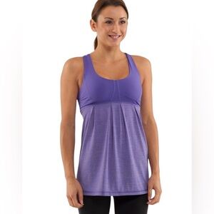 Lululemon Run Your Heart Out Swing Tank In Persian Purple Size 6-Drawstring Hem